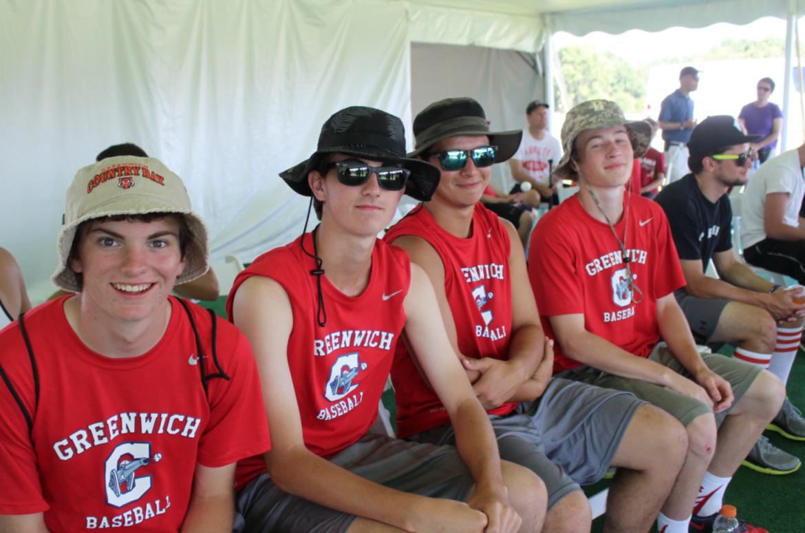 At the 2015 wiffleball tournament, left to right: Ricky Columbo, Henry Quinlan, Jake Beinstein and Nick Romanello. Credit: Leslie Yager