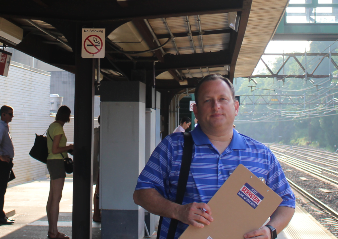 eter Bernstein, with his petition to become a Republican candidate for BOE in the falll. July 28, 2017 Photo: Leslie Yager