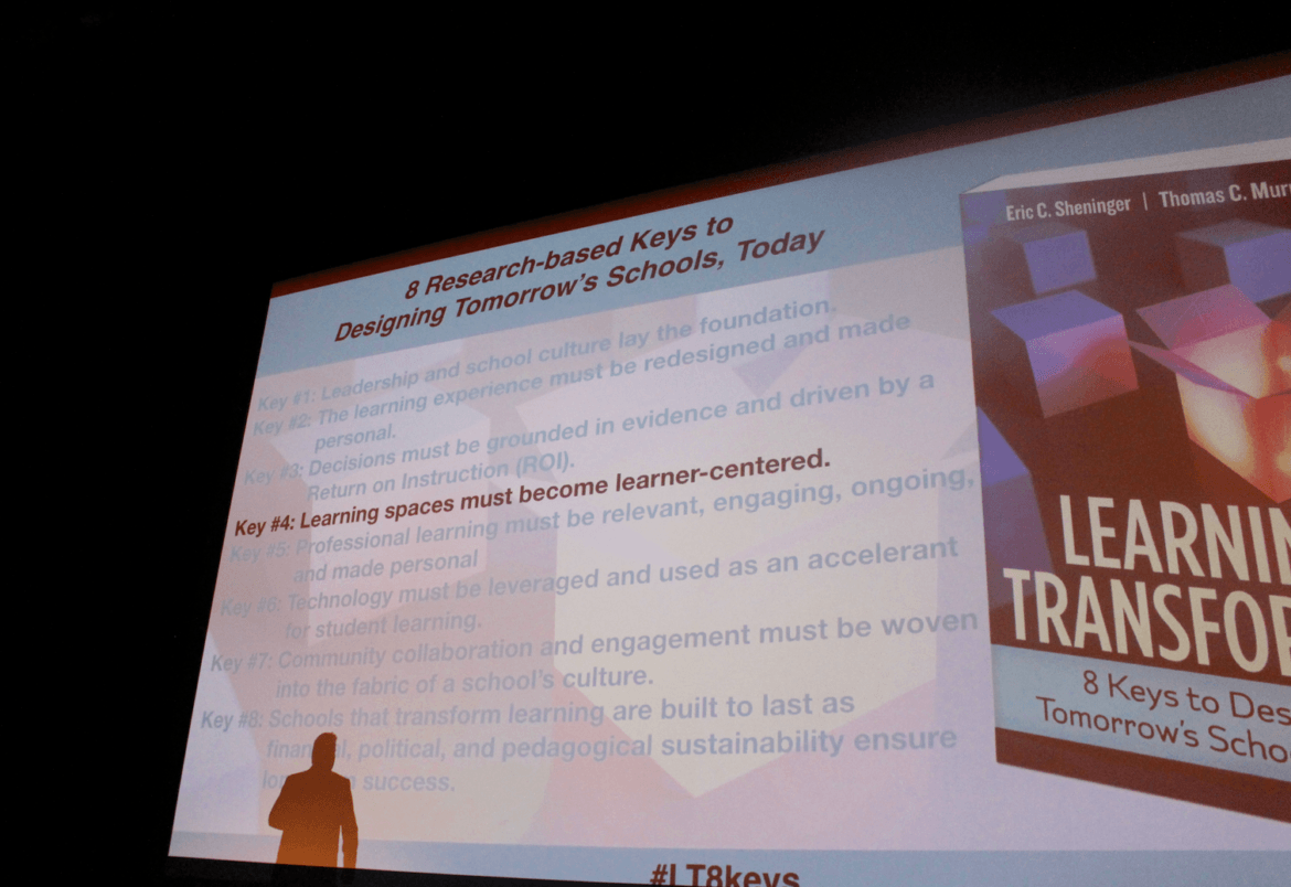 From the presentation of Thomas Murray co-author of "Learning Transformed" at convocation 2017, Aug 28, 2017 Photo: Leslie Yager