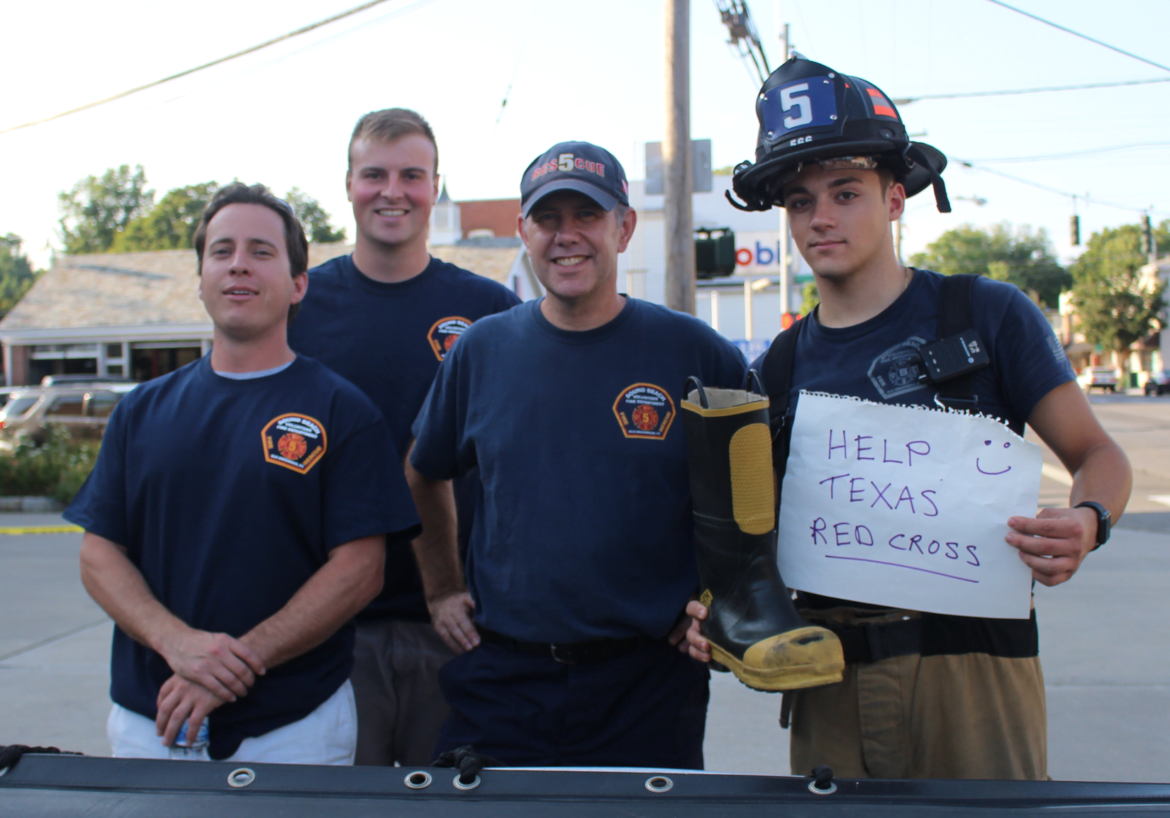 Members of the Sound Beach Volunteer Fire Dept collected donations for relief efforts Texas. Aug 30, 2017 Photo: Leslie Yager