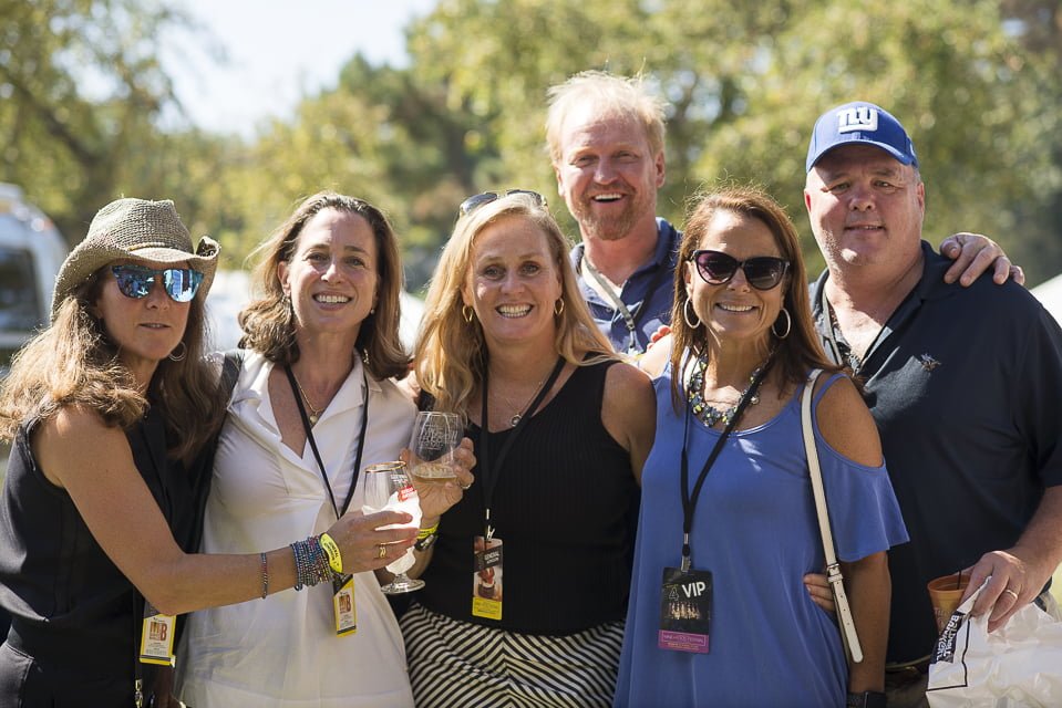 Nancy Risman, Mark Karcher, Jill Kelly, Joe Kelly, Angela Swift and Mark the 2017 Wine + Food Festival, Sept 23, 2017 Photo: Asher Almonacy