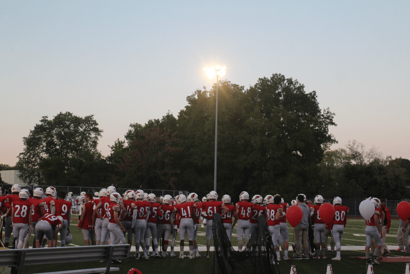 Monday night's game against the Norwalk High School Bears was played under the lights in Cardinal Stadium. Oct 2, 2017 Photo: Leslie Yager