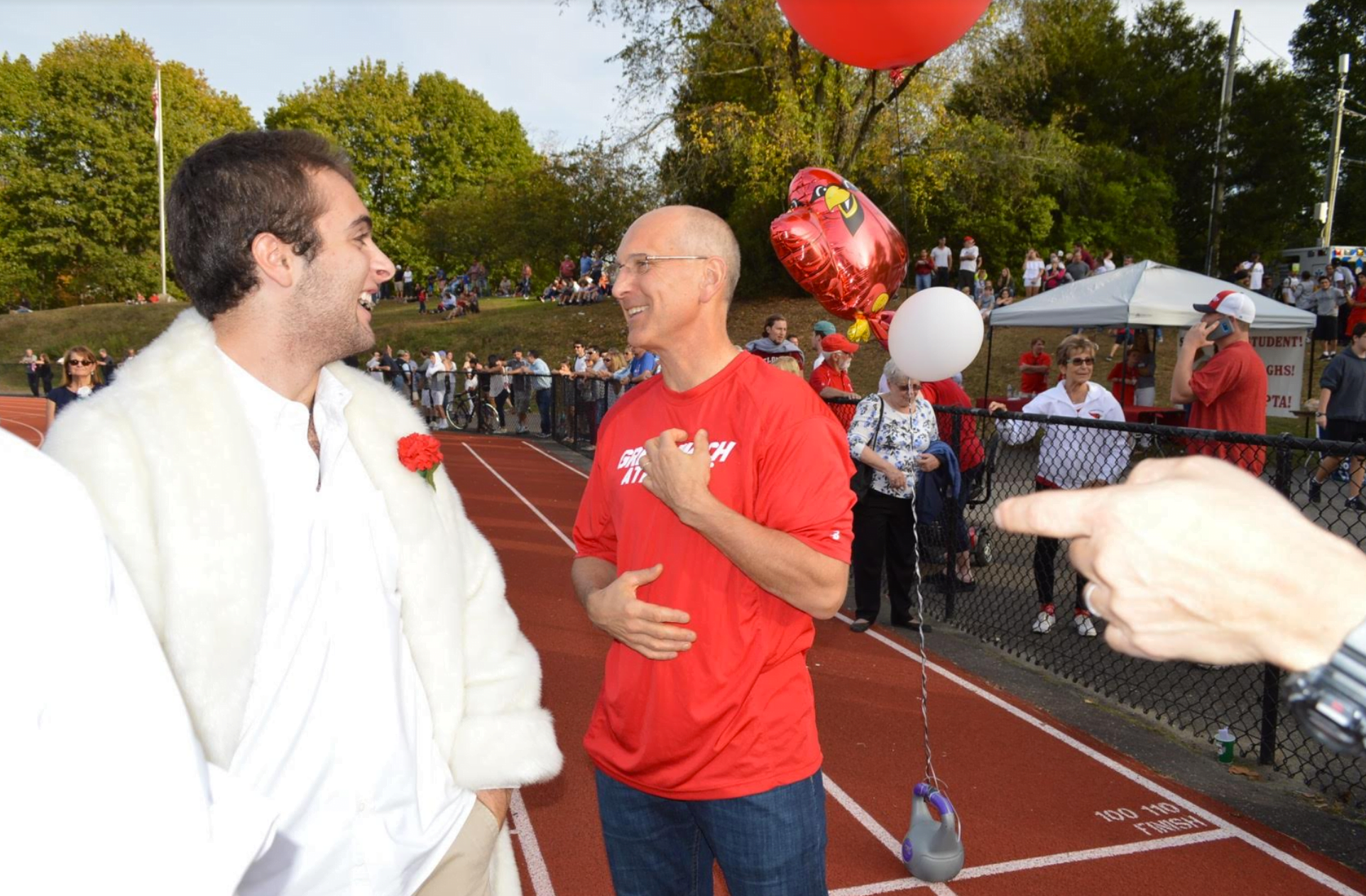 Romano Orlando and Dr. Chris Winters at the GHS homecoming football game on Oct 21, 2017 Photo: Monique Nikolov