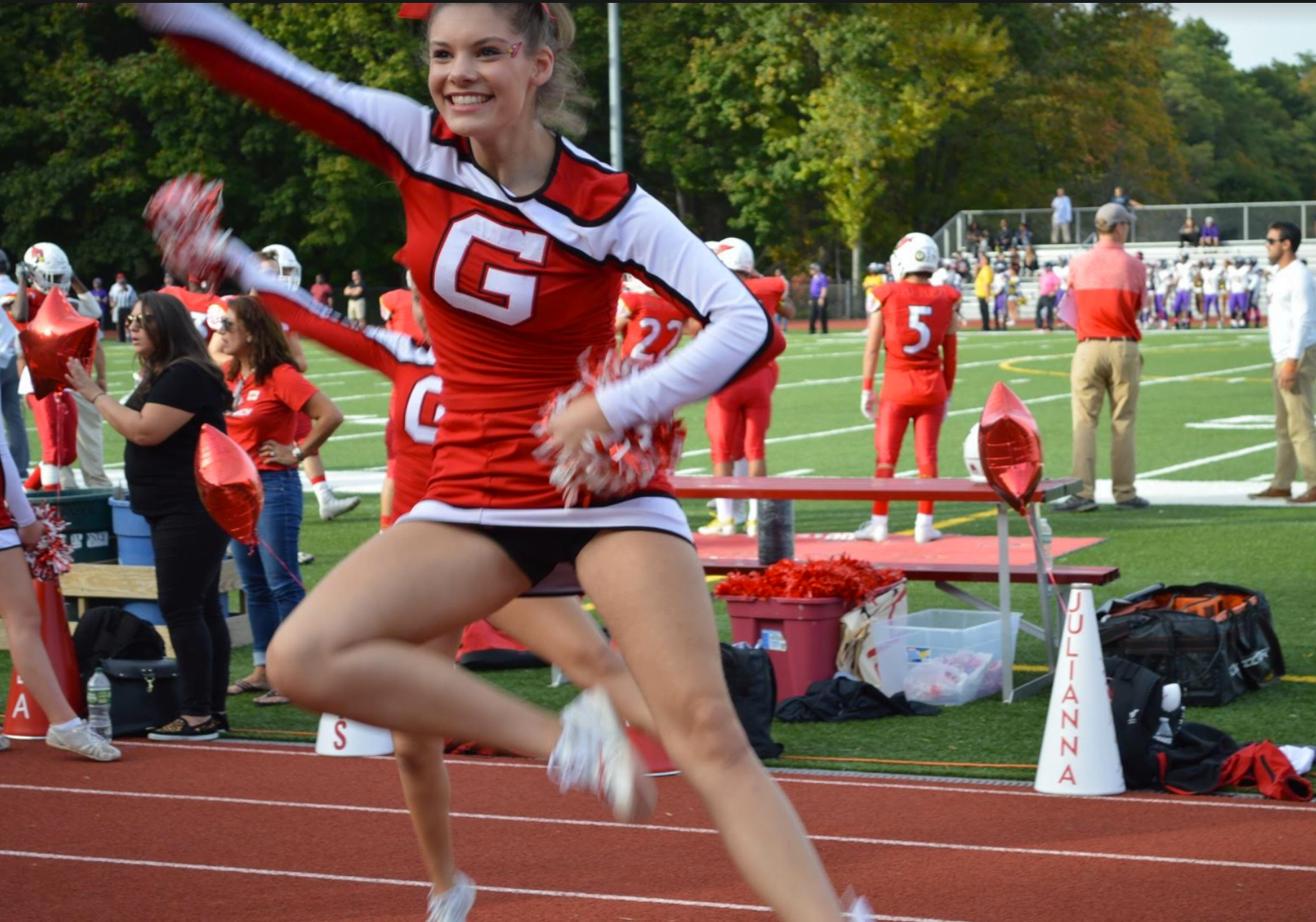 GHS cheerleaders perform at the homecoming football game against Westhill on Oct 21, 2017 Photo Monique Nikolov