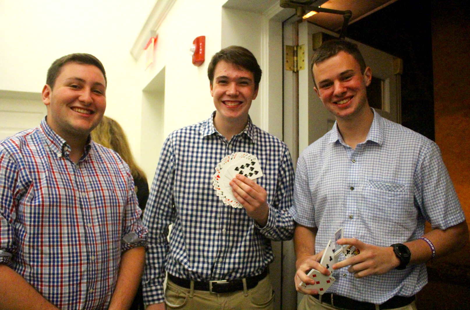 Ben Langley and his magic club friends from Bucknell at the Cocktails & Comedy fundraiser for The Undies Project. 