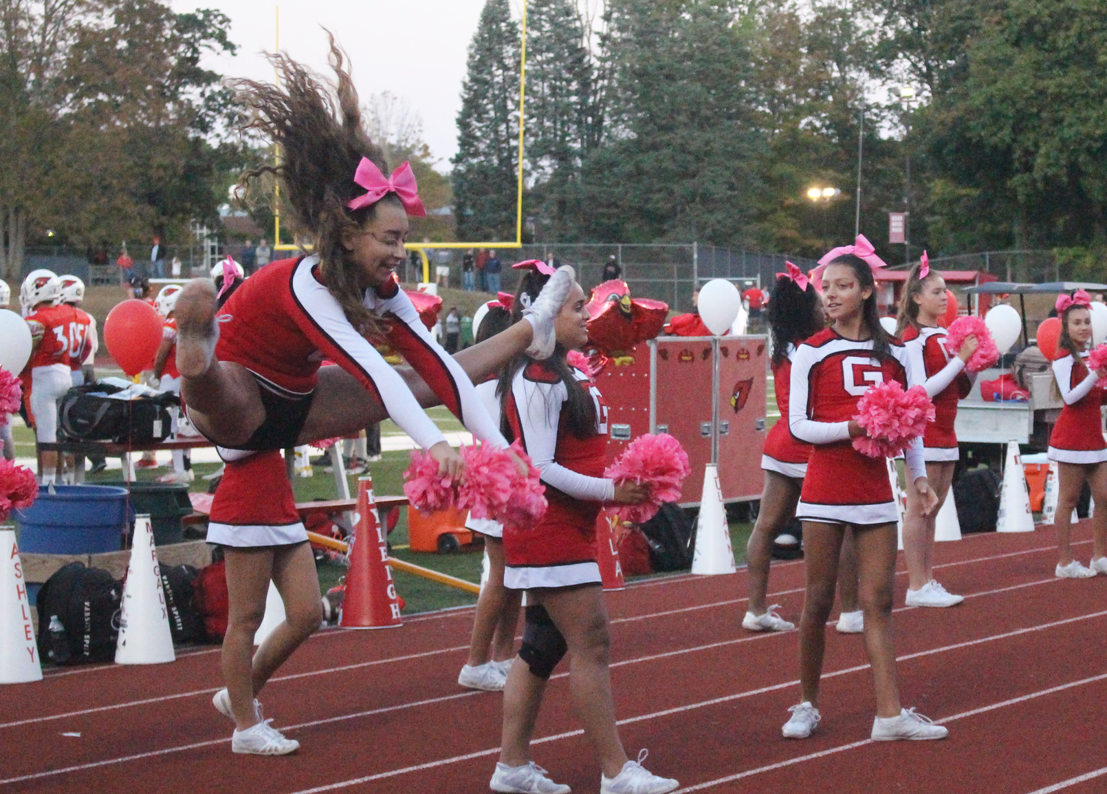 GHS cheerleaders show off their craft at Monday's game against Norwalk Bears. Oct 2, 2017 Photo Leslie Yager