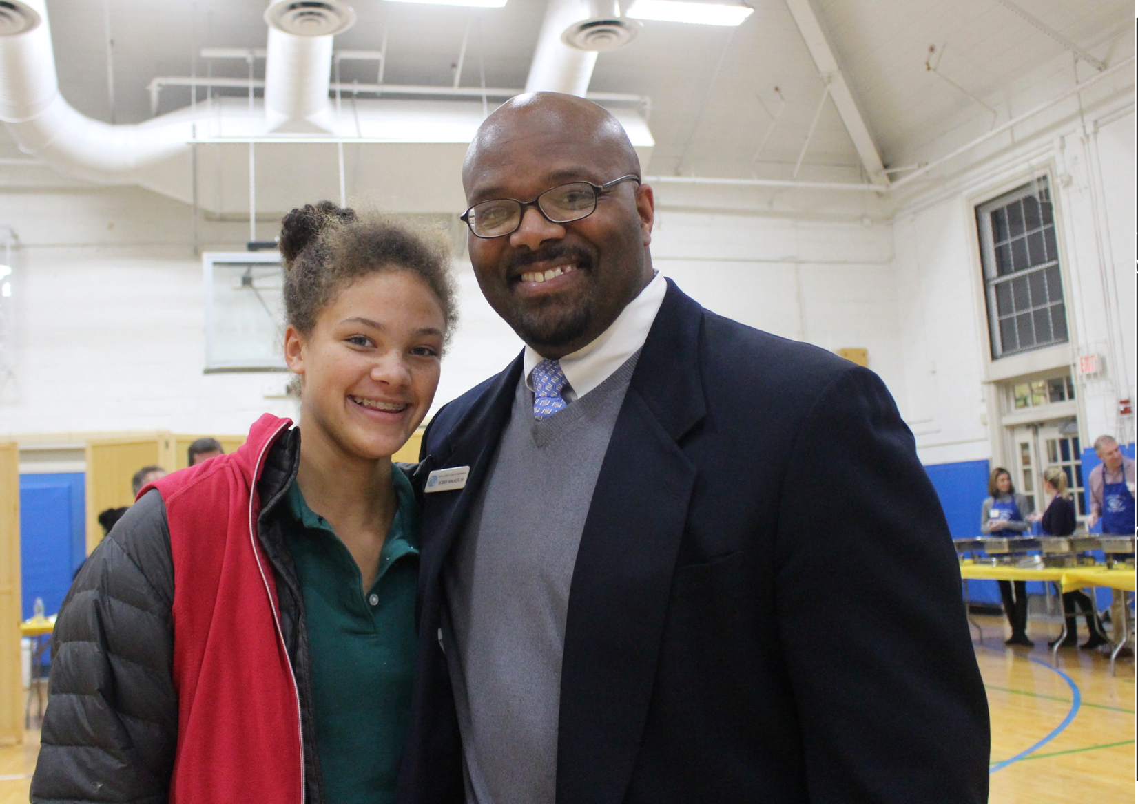 Boys & Girls Club ceo Bobby Walker and his daughter Maya at the club's Thanksgiving event. Nov 21, 2017 Photo: Leslie Yager