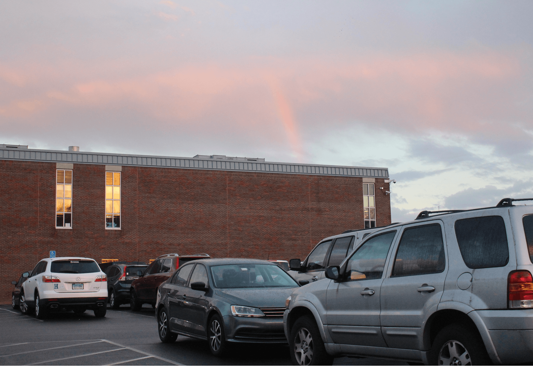 At GHS, there was a rainbow over the GHS swimming pool. Nov 6, 2017 Photo: Leslie Yager
