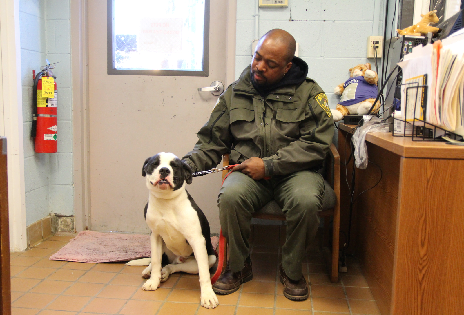 Bruno with Tilford Cobb at Stamford Animal Control on Magee Ave. 