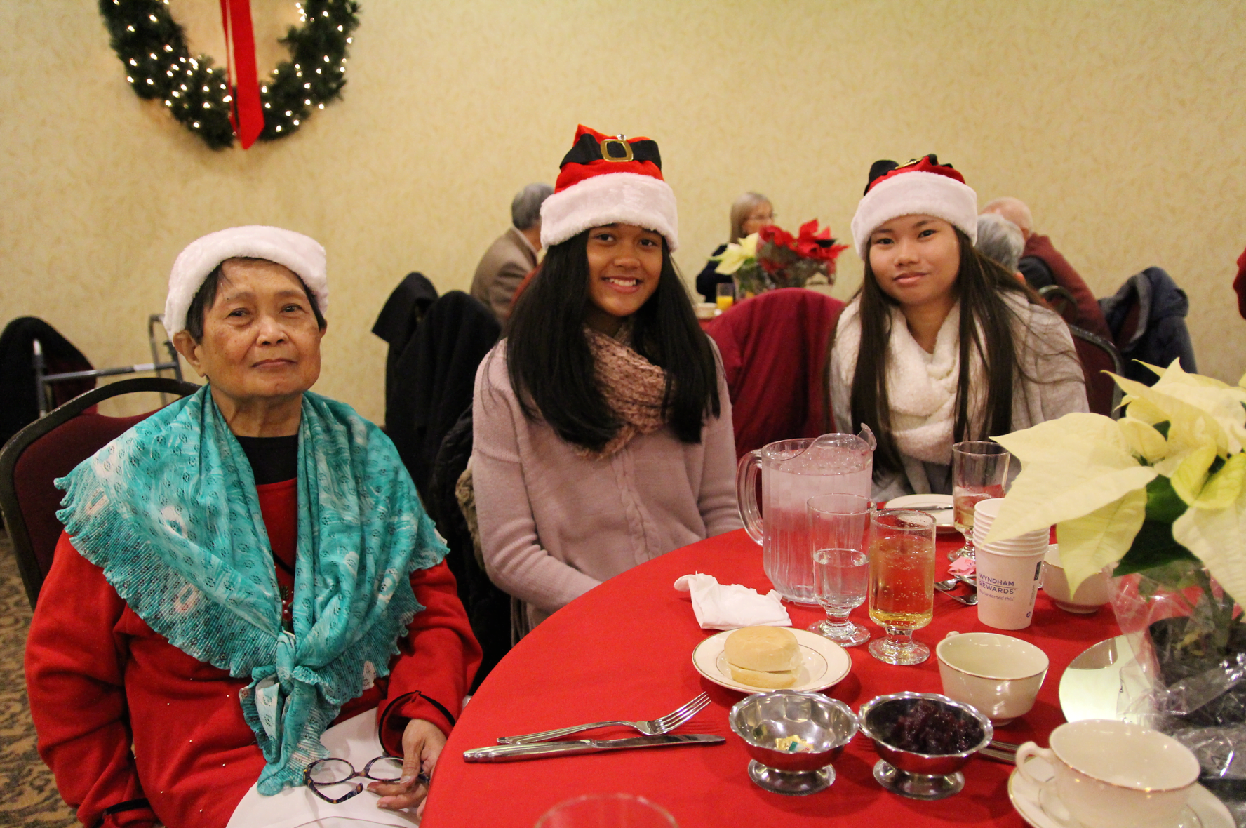 Fe R Joaquin from Cos Cob enjoyed Christmas lunch with her two sons Dennis and Lorence and three grand daughters Lenlen, Shane and Shanice, and carefiver Davia. 