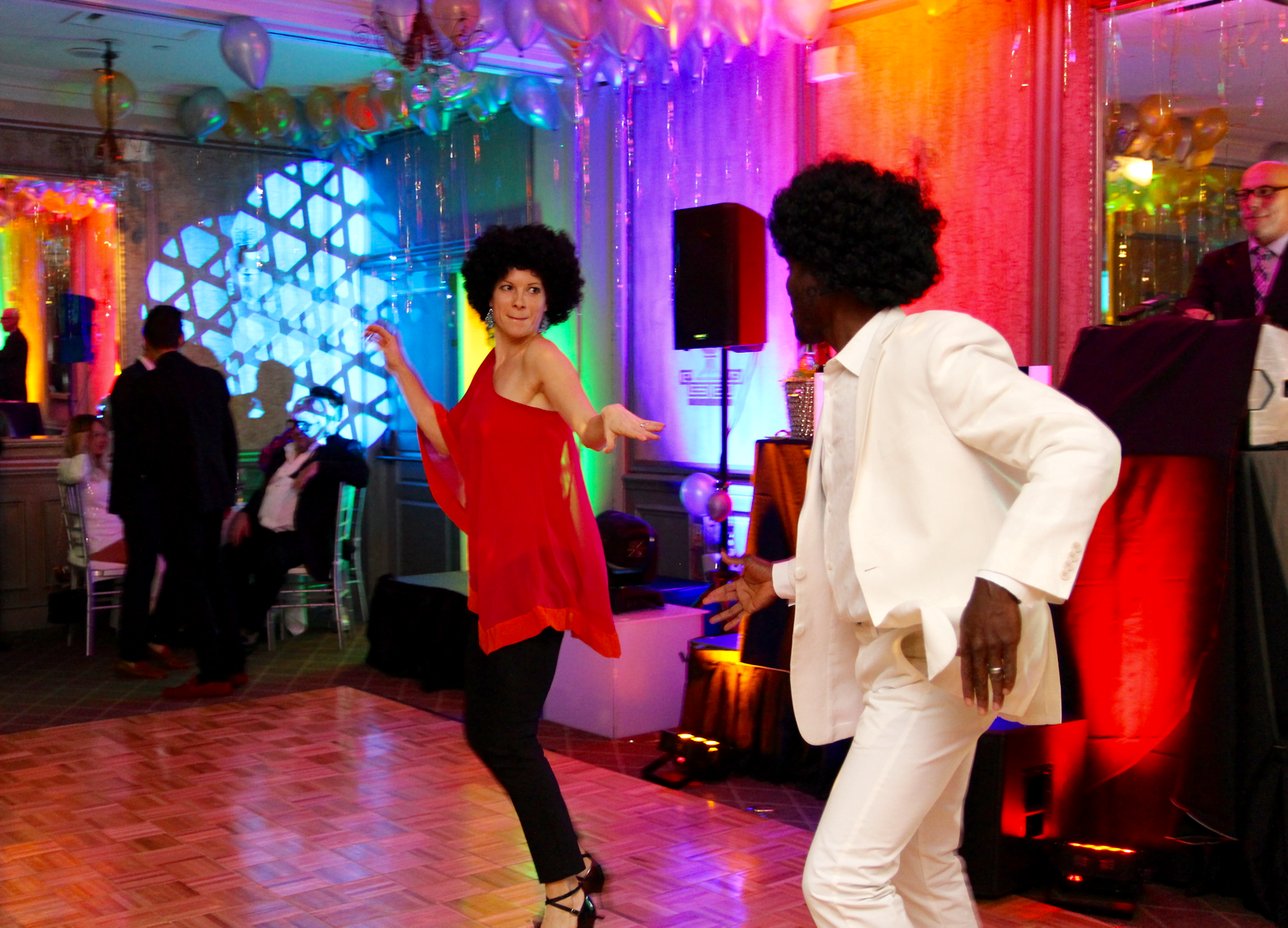 In a benefit for Adopt a Dog, Carriage House Motor Cars recreated a 70s disco in the theme of Studio 54 at L'escale Restaurant. Dec 2, 2017 Photo: Leslie Yager