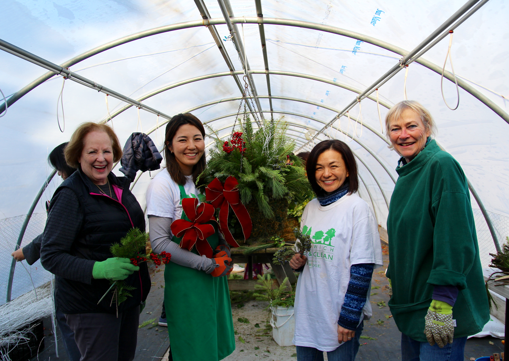 Mary Hull, Sachiko Satake, Kanako MacLennan and Sally Davies at Sam Bridge Nursery & Greenhouses. Nov 29, 2017 Photo: Leslie Yager