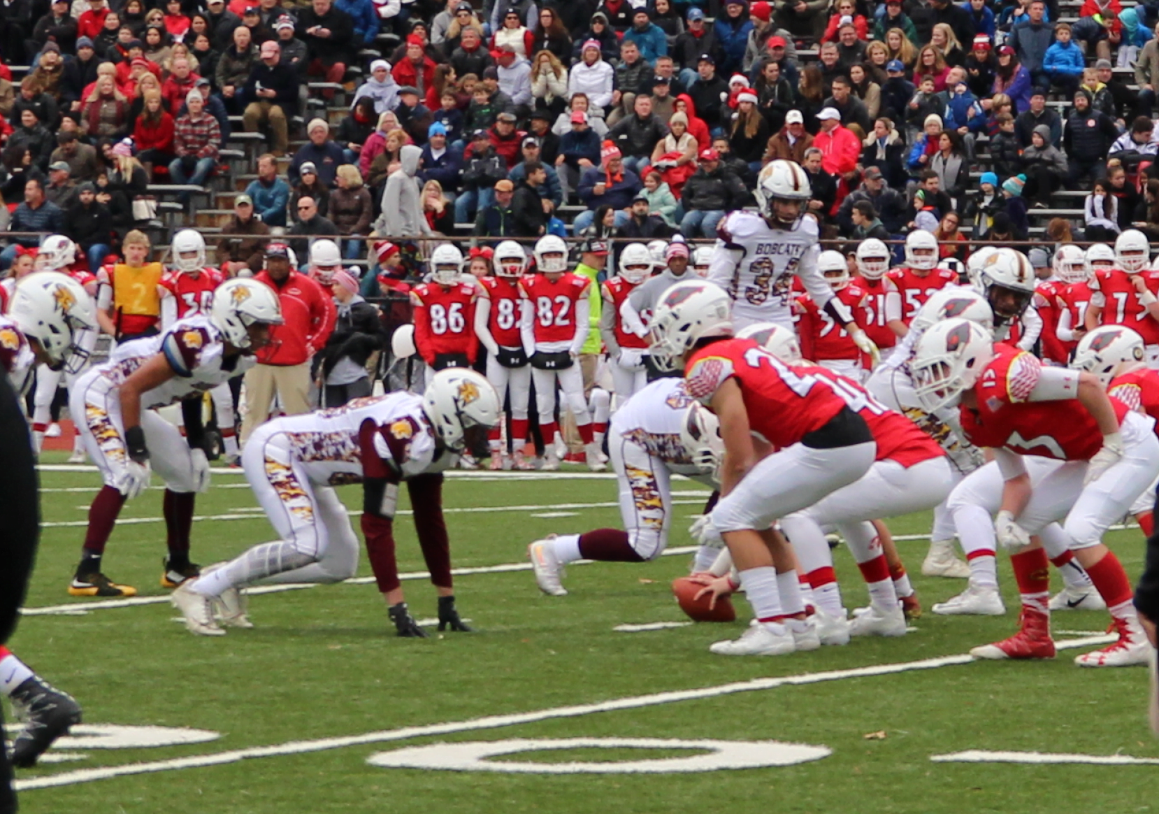 On Sunday, Dec 3, GHS Cardinals beat the South Windsor Bobcats 36 to 7. Photo: Leslie Yager