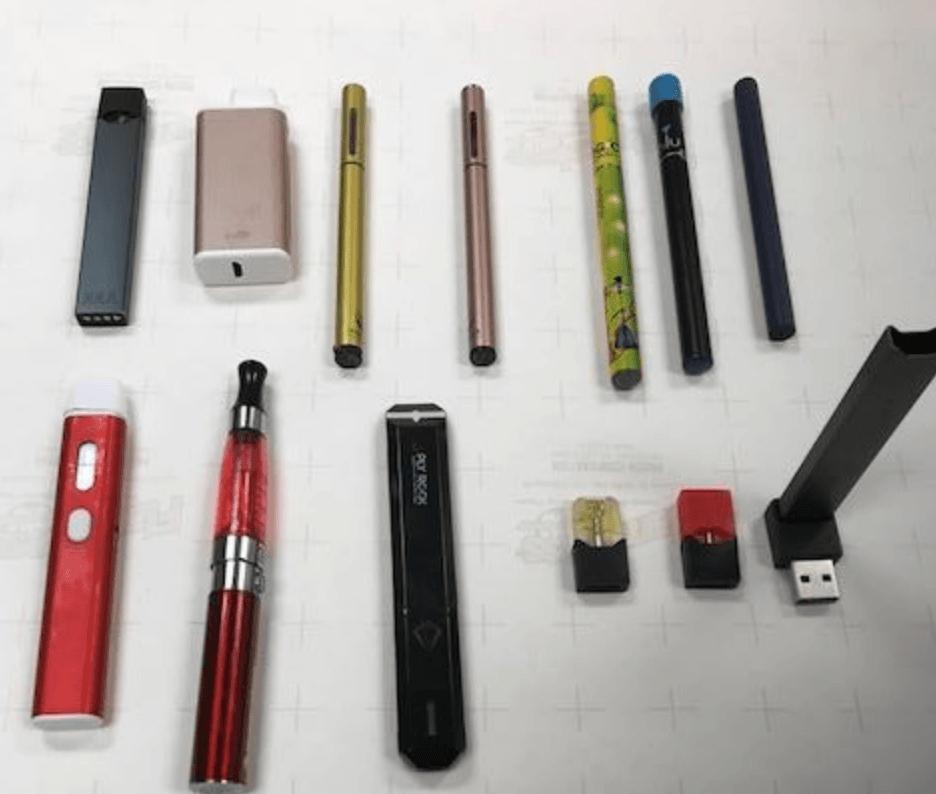 Pictures of common vaping devices that GHS students use. All are easily available on the Internet. contributed