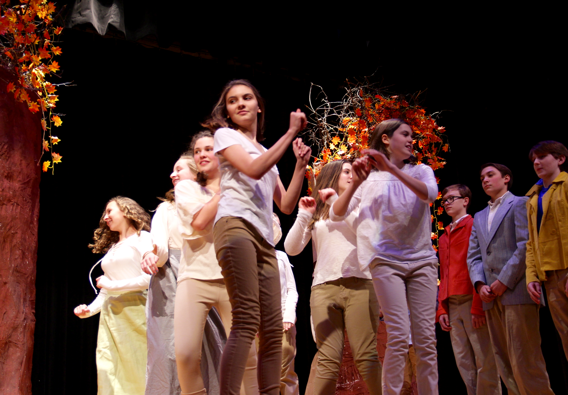 There are 92 students in the cast, directed by Matthew Tracey, assisted by EMS 7th Grade Social Studies teacher Jennifer Badillo with choreography by Scott Sisbarro from St. Saviour’s School of Dance in Greenwich. Photo: Leslie Yager