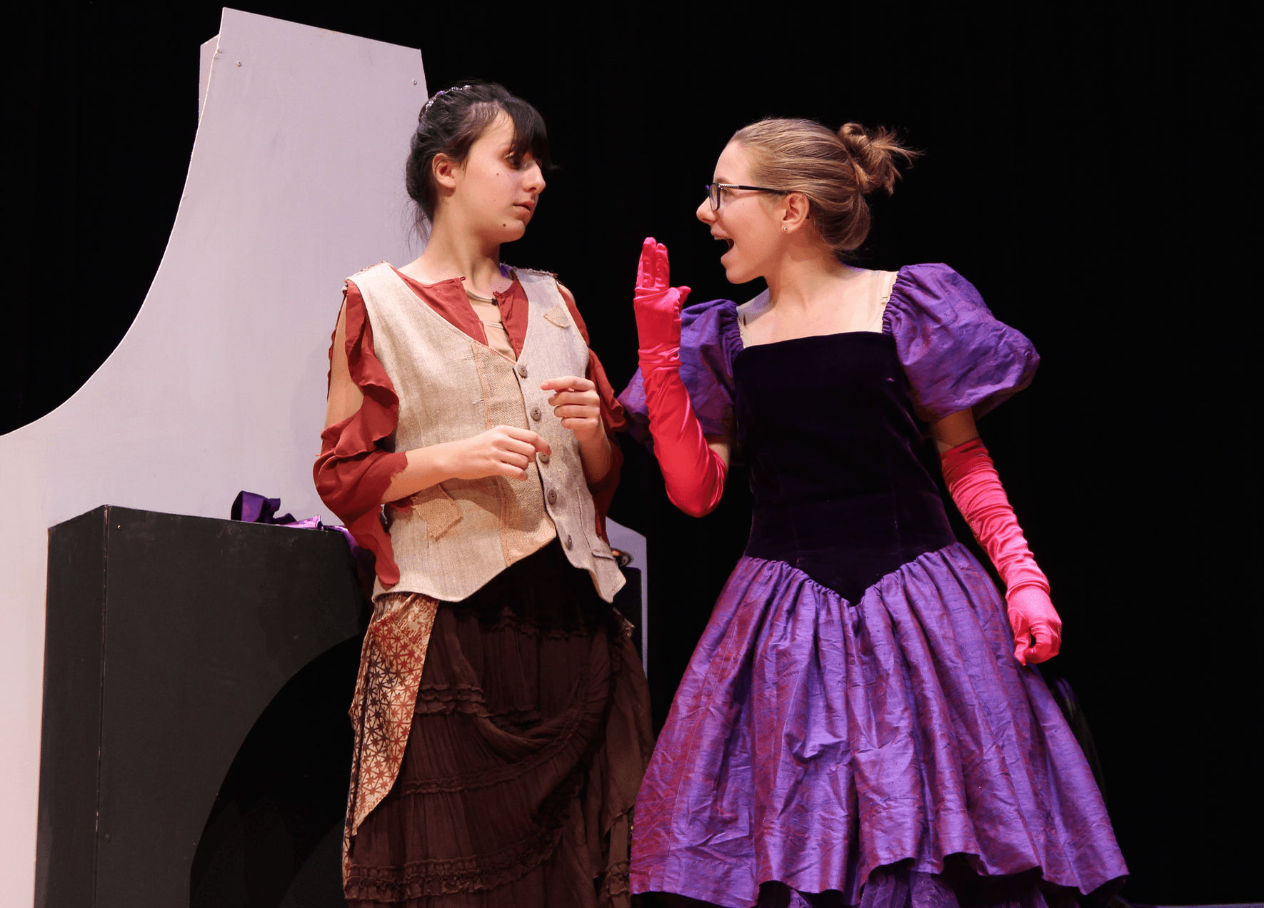 Ella and her sympathetic stepsister in EMS's production of Cinderella. Jan 6, 2018 Photo: Leslie Yager