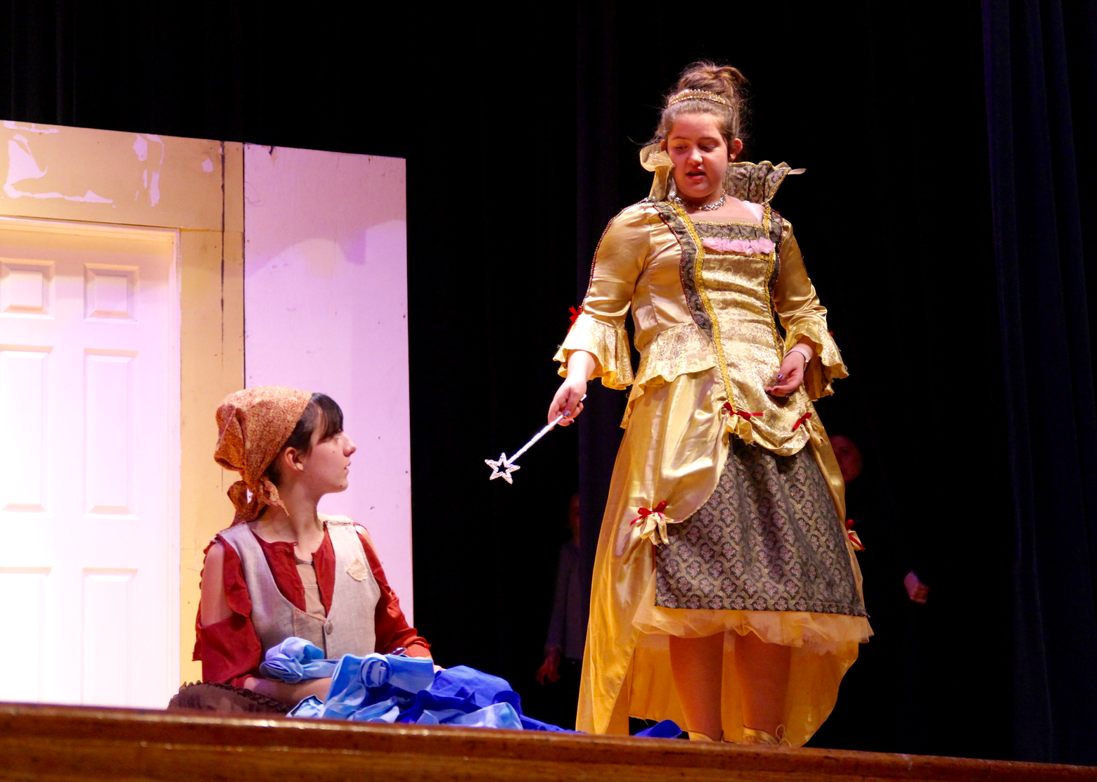 Alexandra Lawler rehearses her role as Marie the fairy godmother at dress rehearsal for Eastern Middle School's performance of Cinderella. Jan 6, 2018 Photo: Leslie Yager