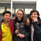 GHS 2018 Connecticut Novice Tournament winners include (from left to right) Alex Araki, Lindsey Manos, and Evan Pey.