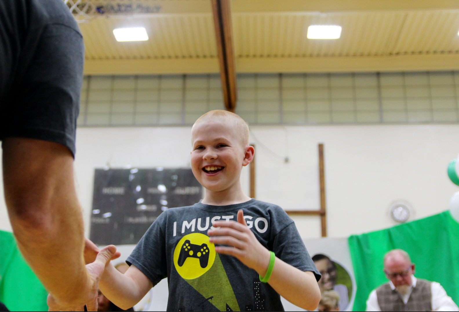 Volunteers at the St. Baldrick's head shaving event at Western Middle School on March 15, 2018 Photo: Leslie Yager