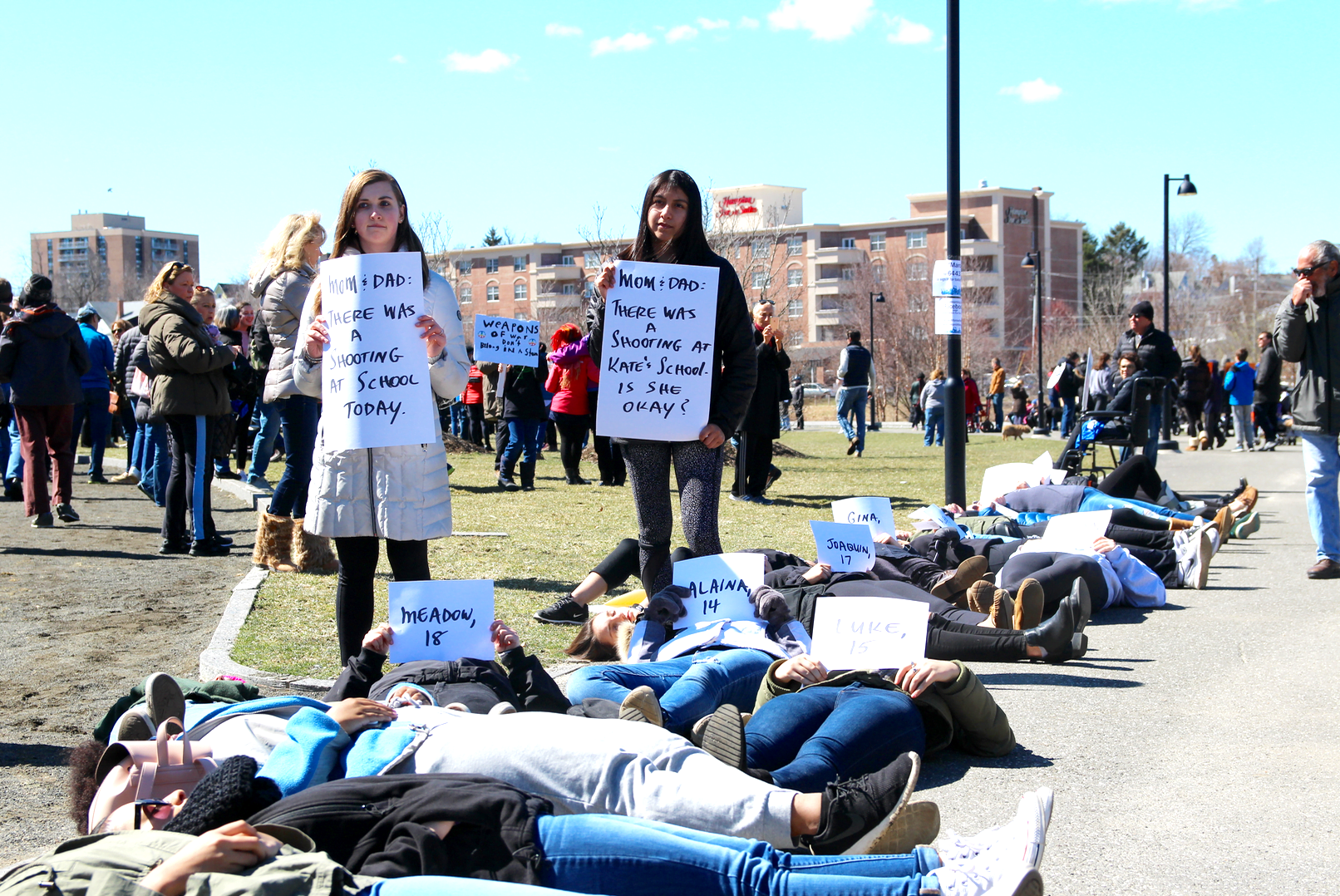 Area students led the March for Our Lives rally in Stamford on March 24, 2018 Photo: Leslie Yager