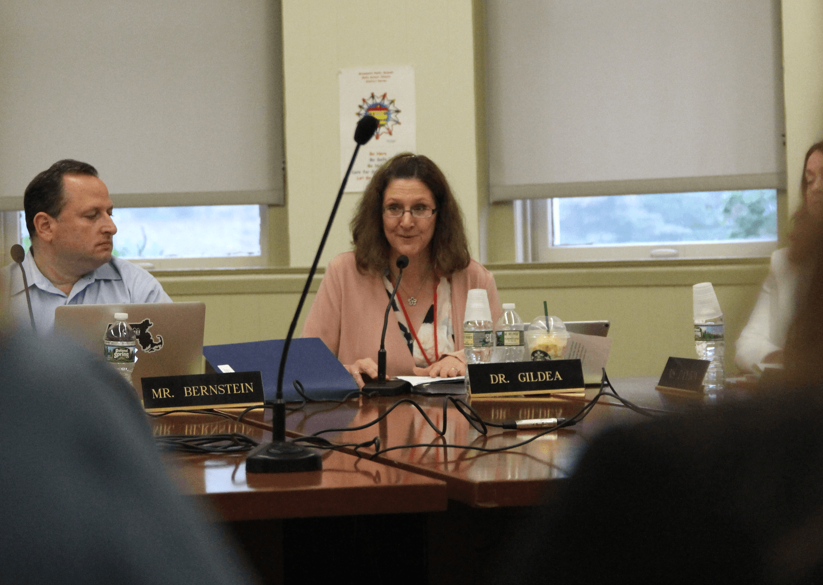 Dr. Jill Gildea, outgoing Greenwich Schools superintendent at the BOE work session, May 31, 2018 Photo: Leslie Yager