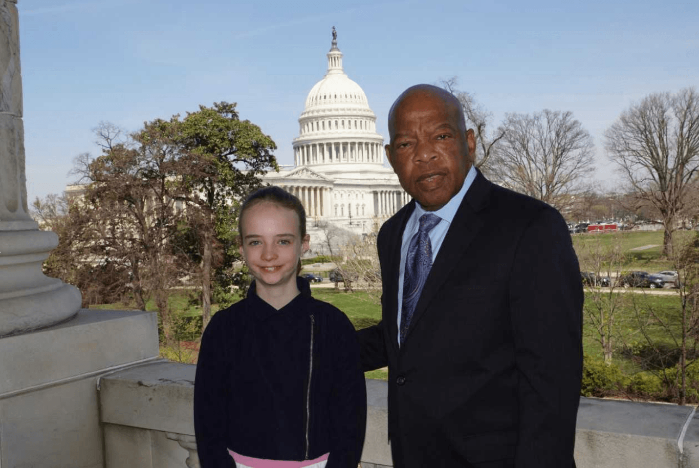 Riona McKersie with Congressman John Lewis in Washington, DC on April 13, 2018 Contributed photo