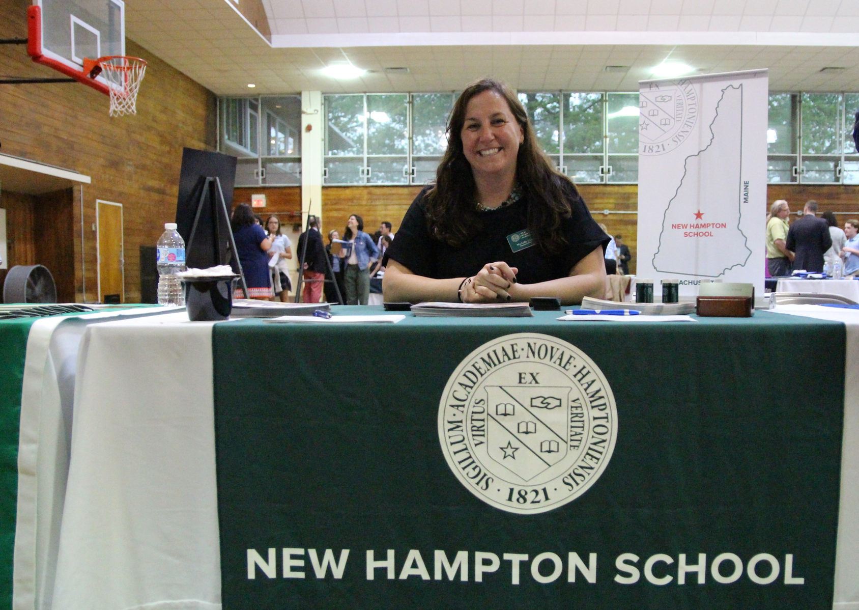 Michelle Cote, Associate Director of Admission at New Hampton School in New Hampton, New Hampshire at Greenwich Education Group's 9th annual Private Day & Boarding School Fair. May 15, 2018 Photo: Leslie Yager