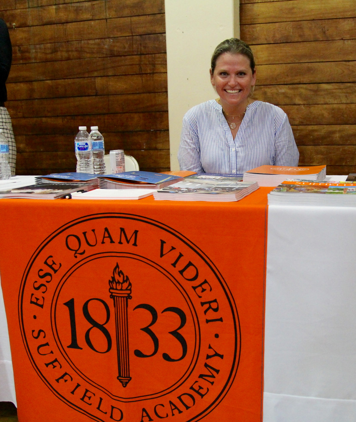 Amy Samenuk, Associate Director of Admissions from Suffield Academy in Suffield, CT at Greenwich Education Group's 9th annual Private Day & Boarding School Fair. May 15, 2018 Photo: Leslie Yager