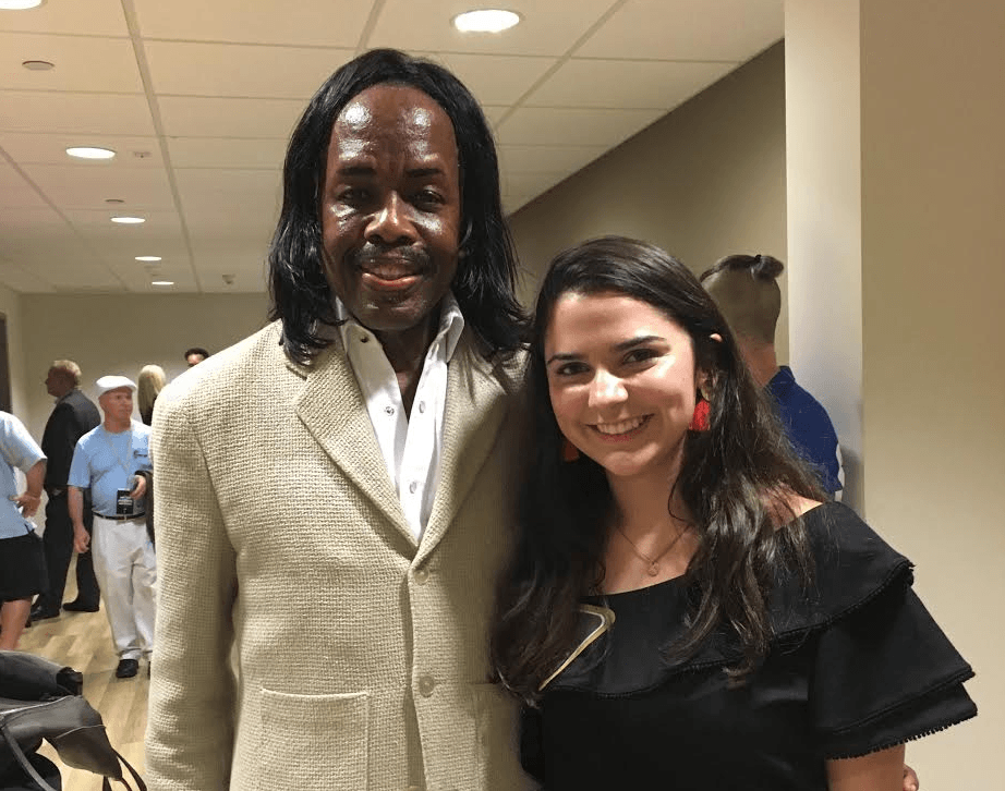Verdine White and GFP intern Sadie Smith after the concert at Palace Theatre on Wednesday, May 30, 2018