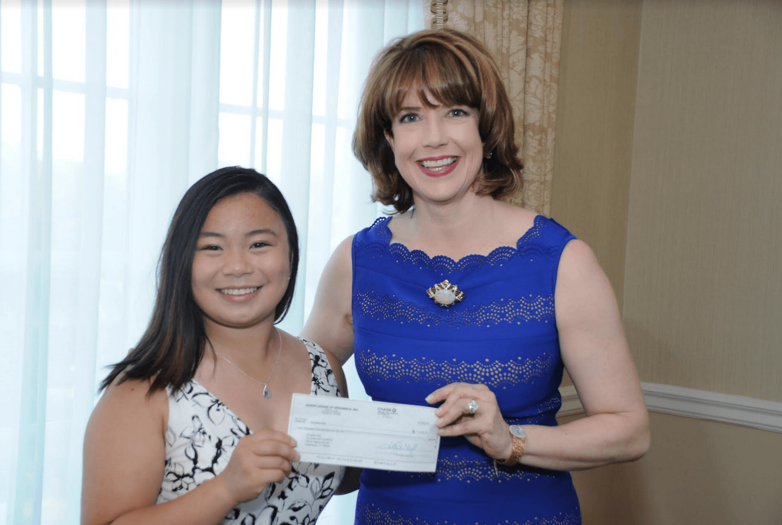 Community Service Award recipient Christine Kao with Hilary Watson, Junior League of Greenwich President-Elect. Contributed photo