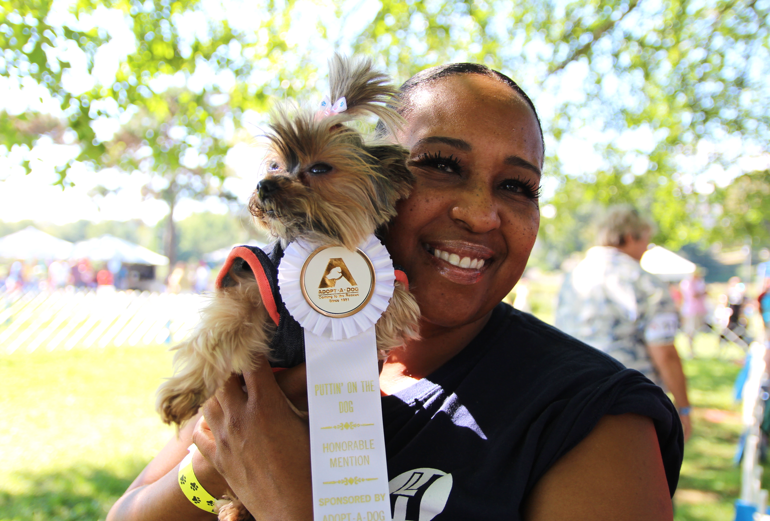 Linda Pizarro and her dog Willow who won an Honorable Mention in "Pick of the Litter" at Puttin' on the Dog, Sept. 16, 2018 Photo: Leslie Yager