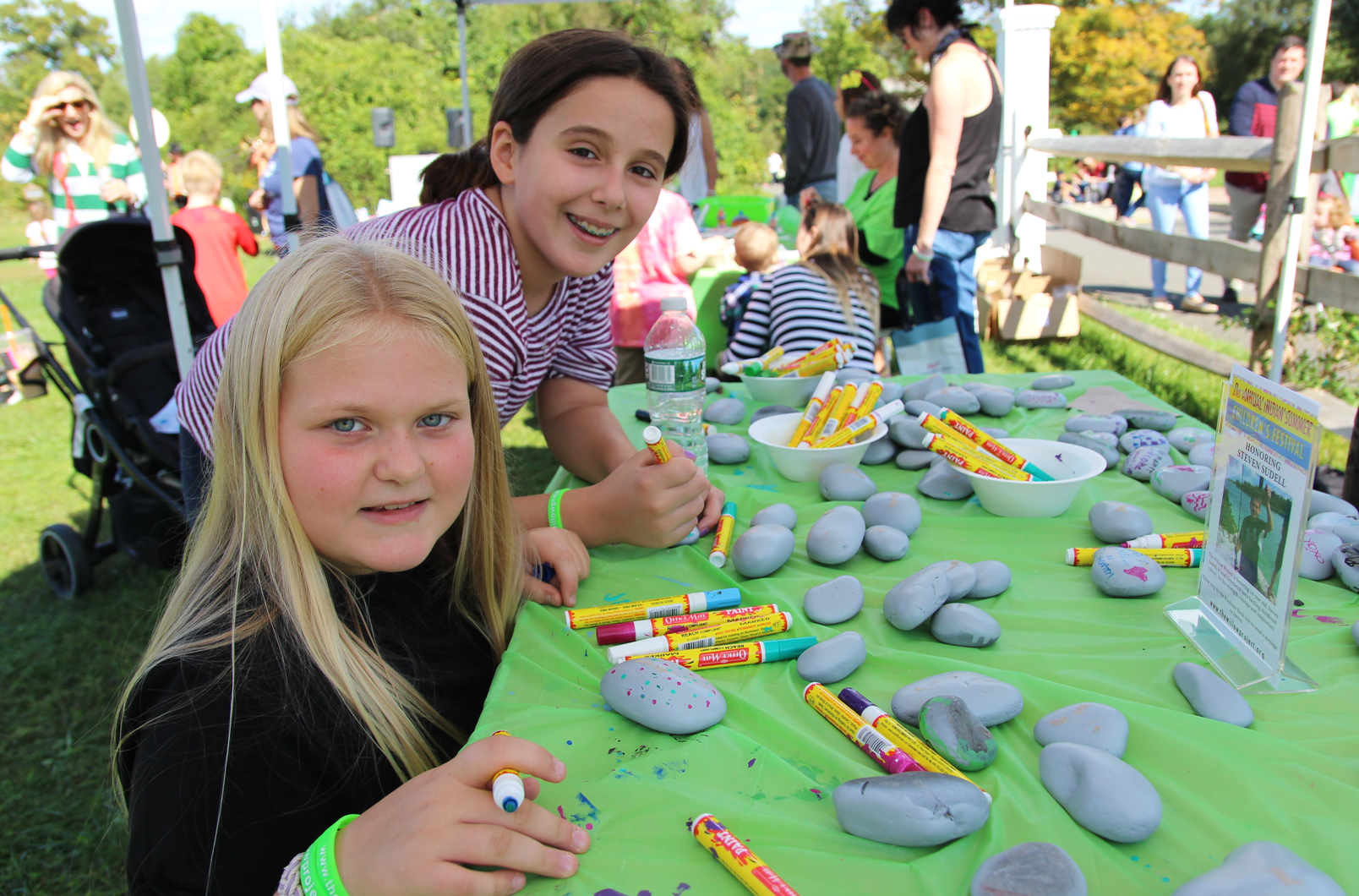 Painting kindness rocks at the Indian Summer Children's Festival, Sept. 30, 2018 Photo: Leslie Yager