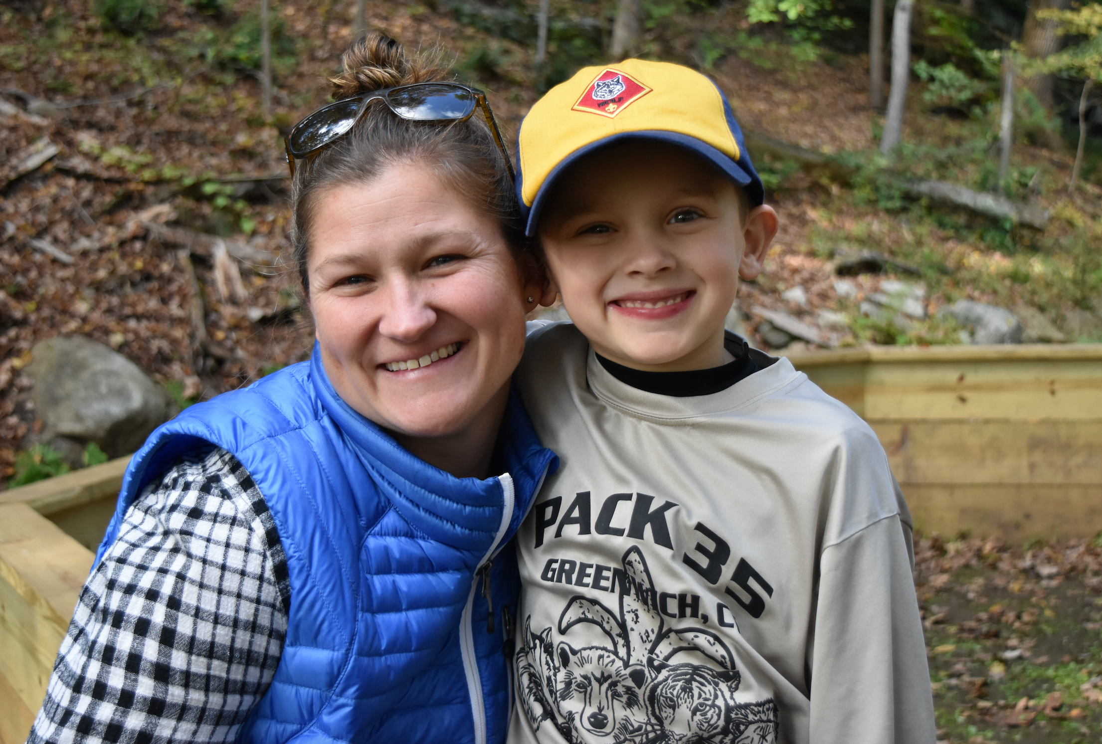 Dawn Wistrand with son Craig at Greenwich Scouting's Fall Festival at Seton Scout Reservation.