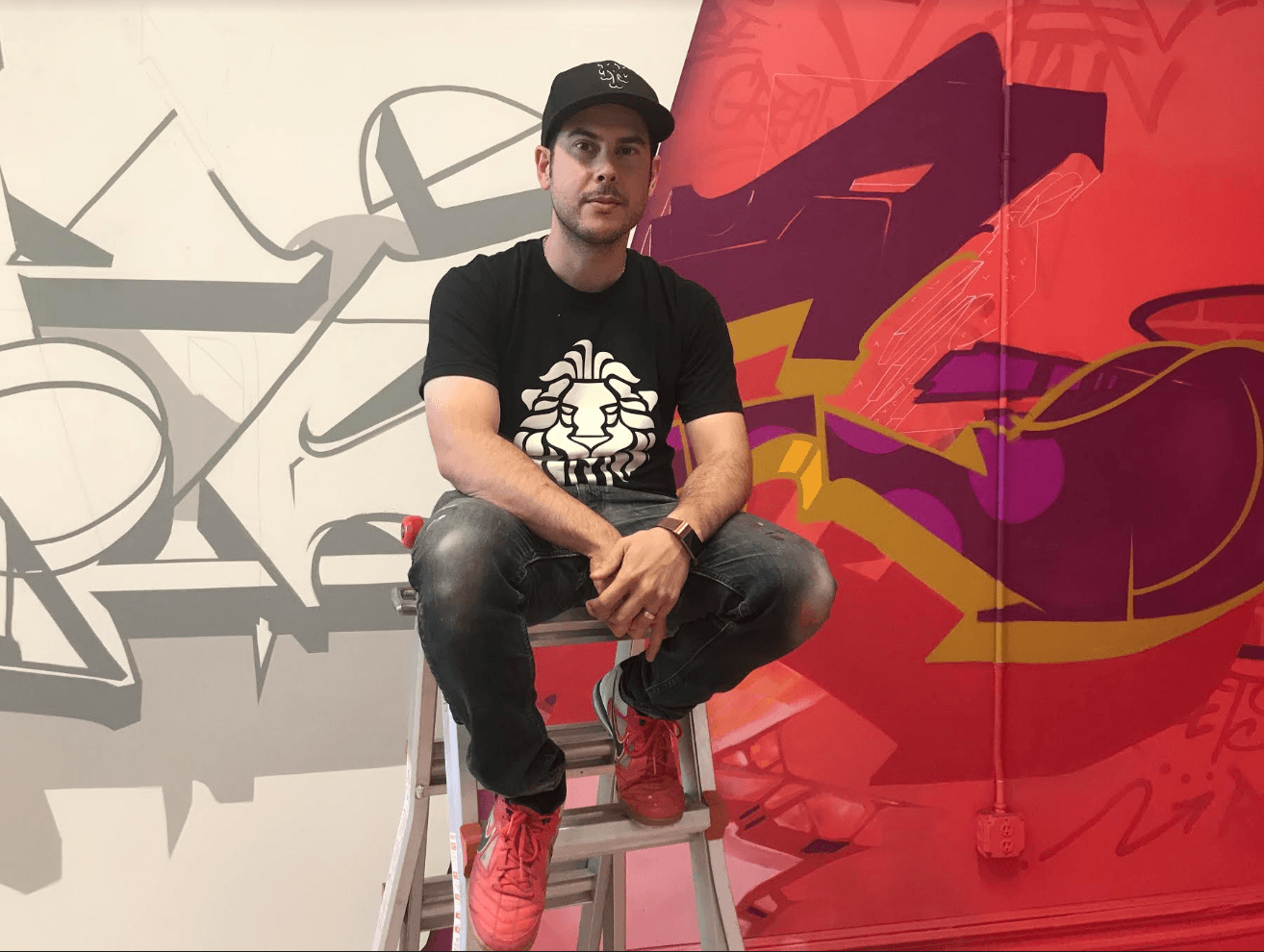 Artist Epic Uno’s graffiti mural inside the Greenwich Arts Council has a section of the wall that’s very vibrant, while also showcasing the outline of the traditional graffiti piece. The mural will be unveiled at Arts Alive! where Epic Uno will be live graffiti painting that evening.