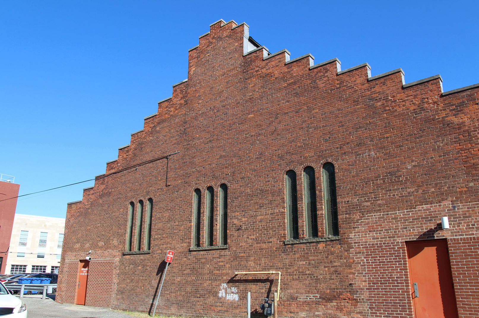 West wall of the historic Armory.