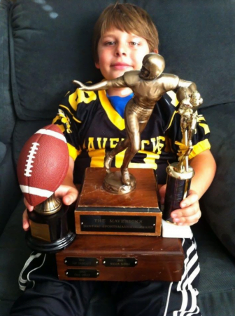 Steven Sudell in 2013 after receiving the Mavericks Bantam Sportsmanship Award that has now been renamed after him. Contributed