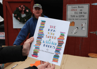 A children's illustrated book is dedicated to Doug Francefort who founded the book swap at Holly Hill.