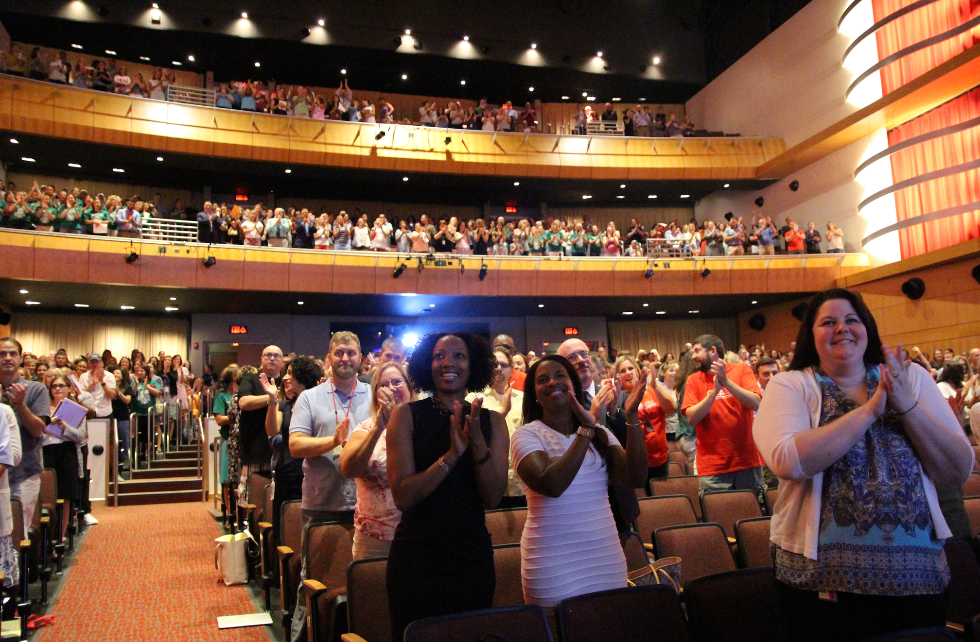 Convocation for all Greenwich Schools teachers was held at the Performing Arts center at GHS at the end of August 2018 Photo: Leslie Yager