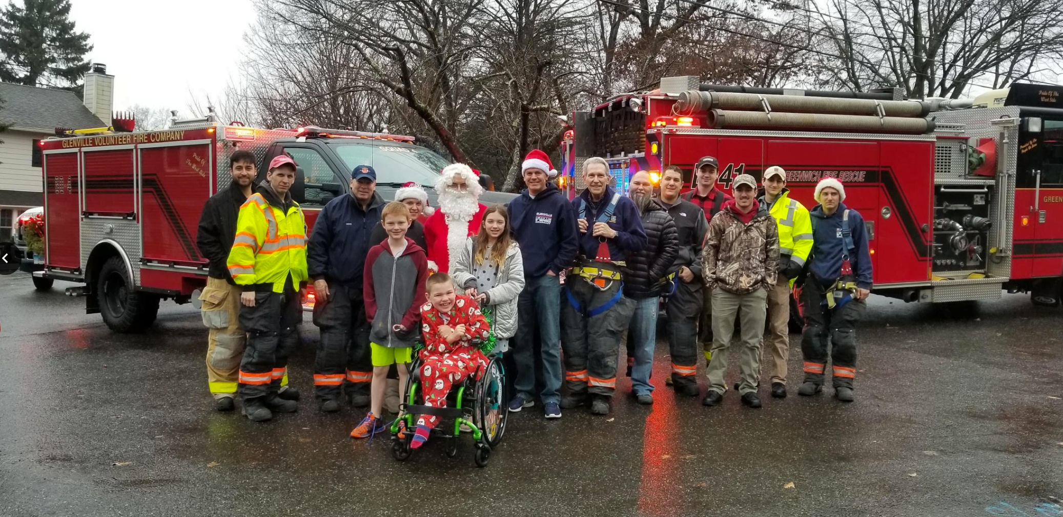 Glenville Volunteer Fire Dept visited families in the community in full uniform along with Santa, music and candy canes. Dec 16, 2018 Photo: Heather Brown Lowthert