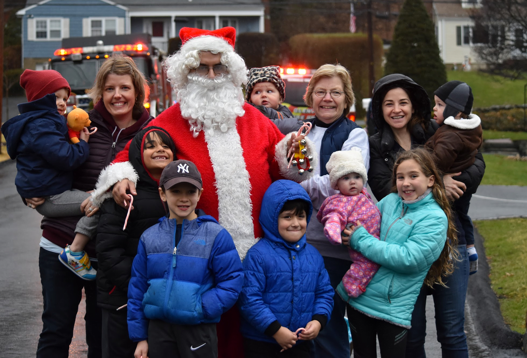 Glenville Volunteer Fire Dept visited families in the community in full uniform along with Santa, music and candy canes. Dec 16, 2018 Photo: Heather Brown Lowthert