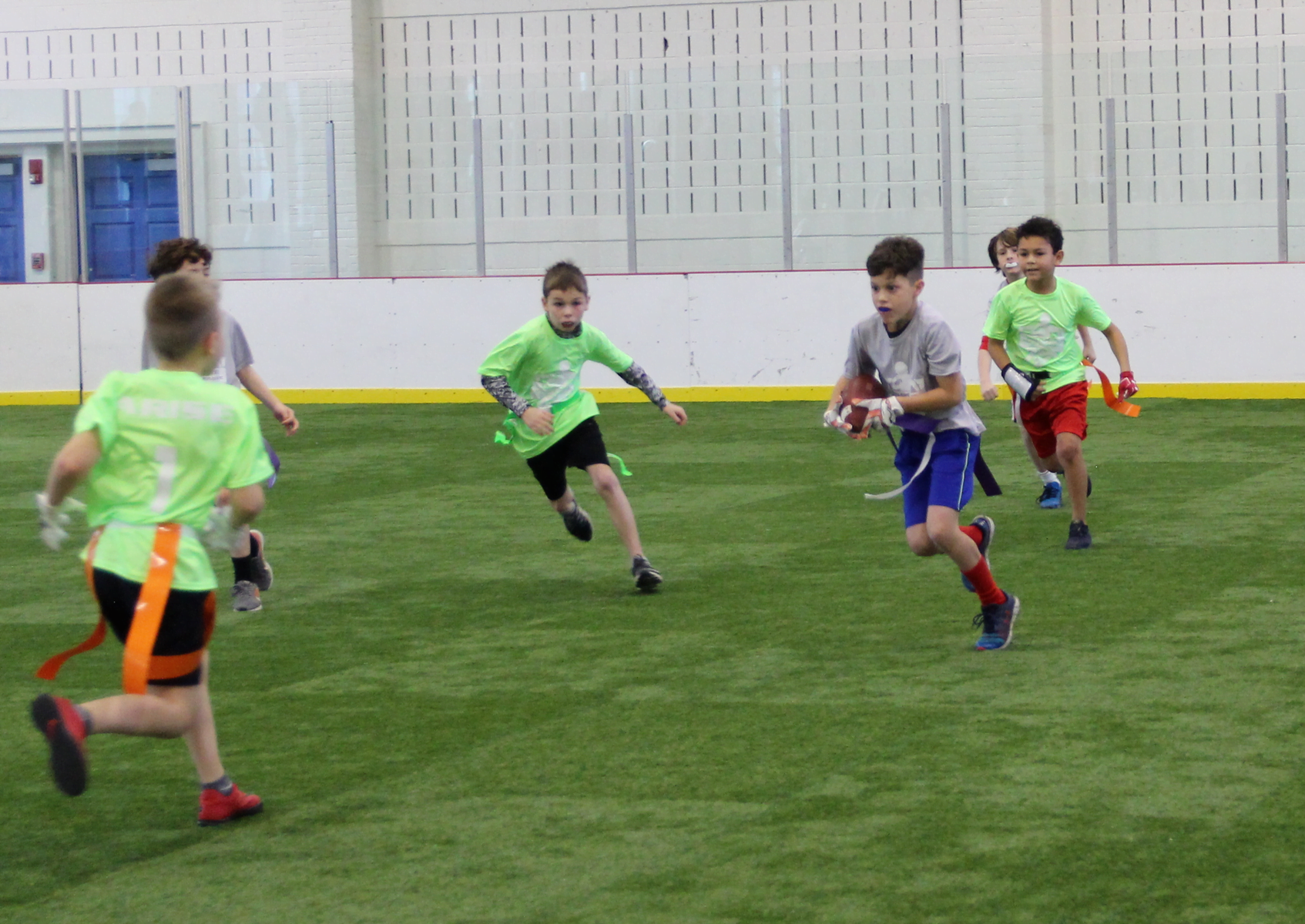 The Indoor Flag Football League plays Jan 6 to March 3, 2019 at the Boys & Girls Club of Greenwich. Jan 6, 2019. Photo: Leslie Yager