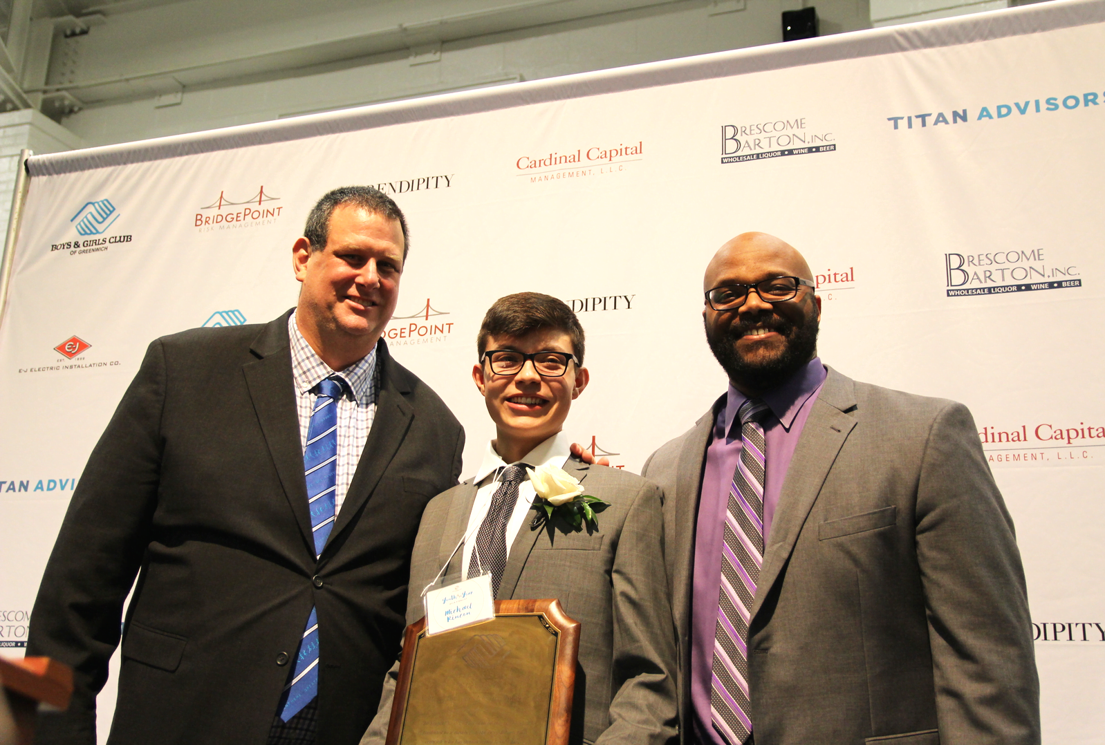 Don Palmer, Michael Rincon and Bobby Walker at the Youth of the Year event. Feb 7, 2019 Photo: Leslie Yager