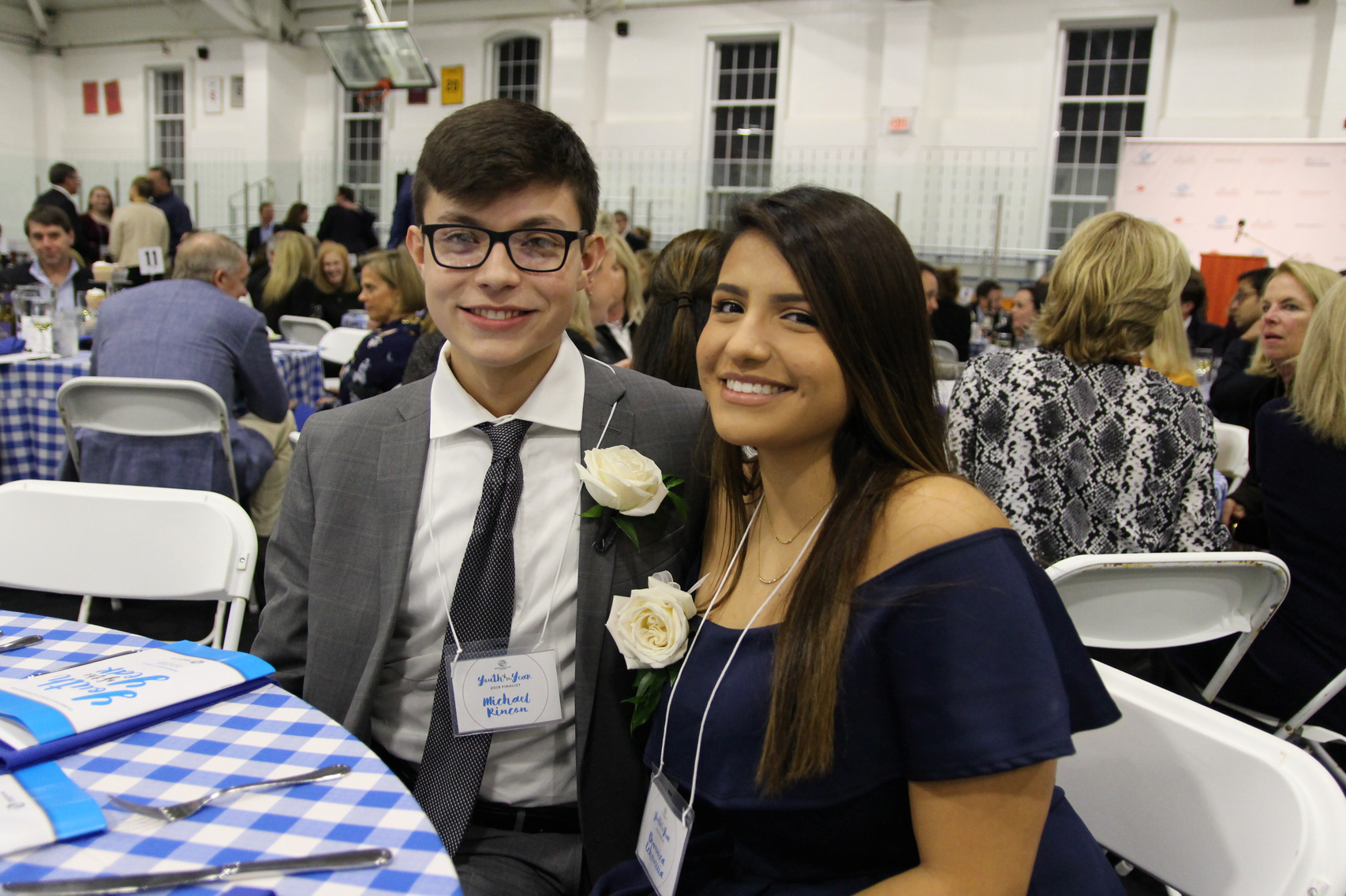 2019 Youth of the Year Michael Rincon with 2018 winner Domenica Echeverria at the Club on Feb 7, 2019 Photo: Leslie Yager