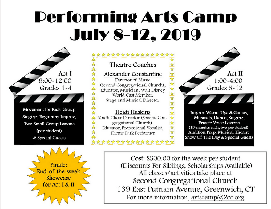 Performing Arts Camp at Second Congregational Church Runs July 8 ...