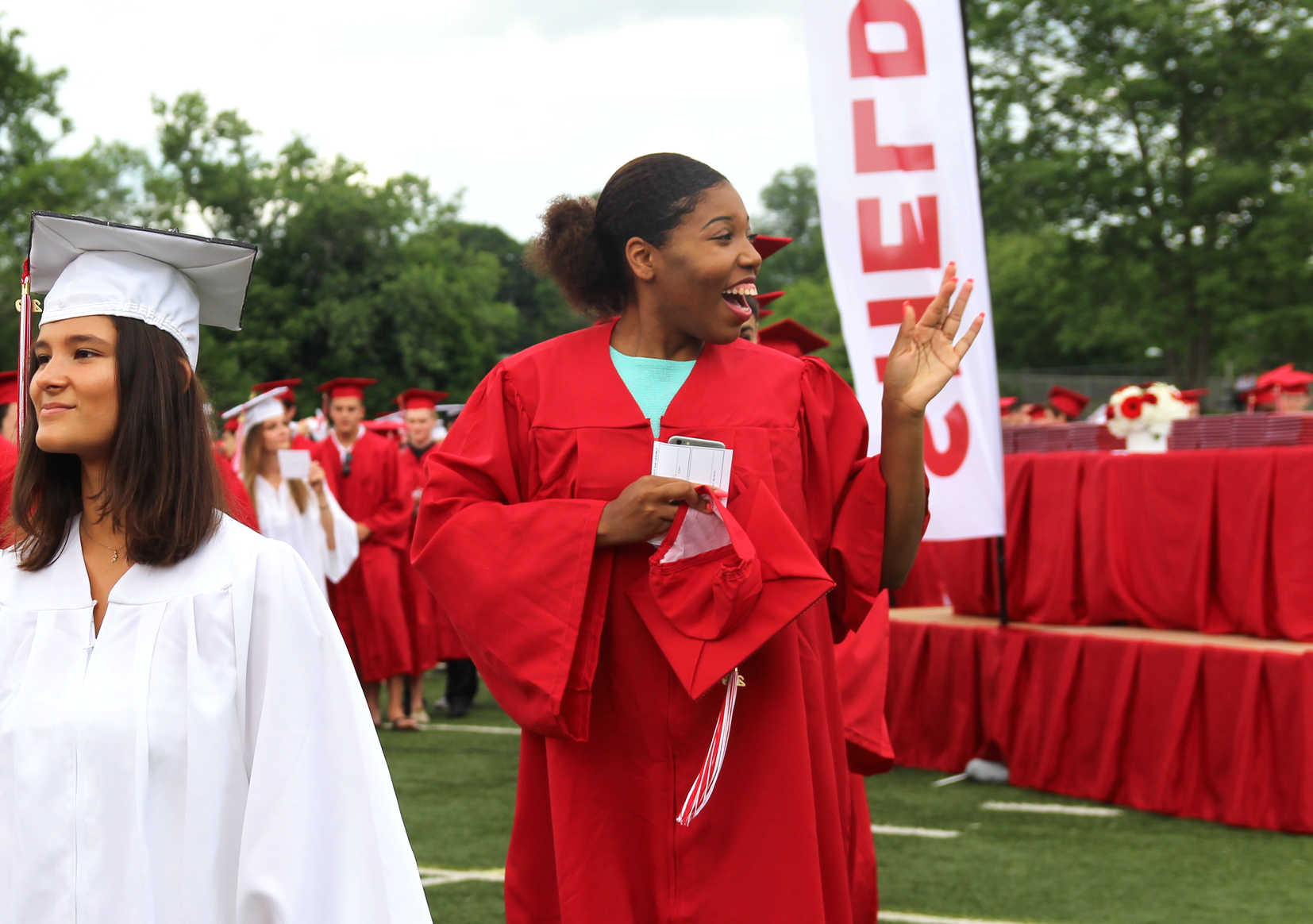 Greenwich High School class of 2019 graduation in Cardinal Stadium. June 17, 2019 Photo: Leslie Yager