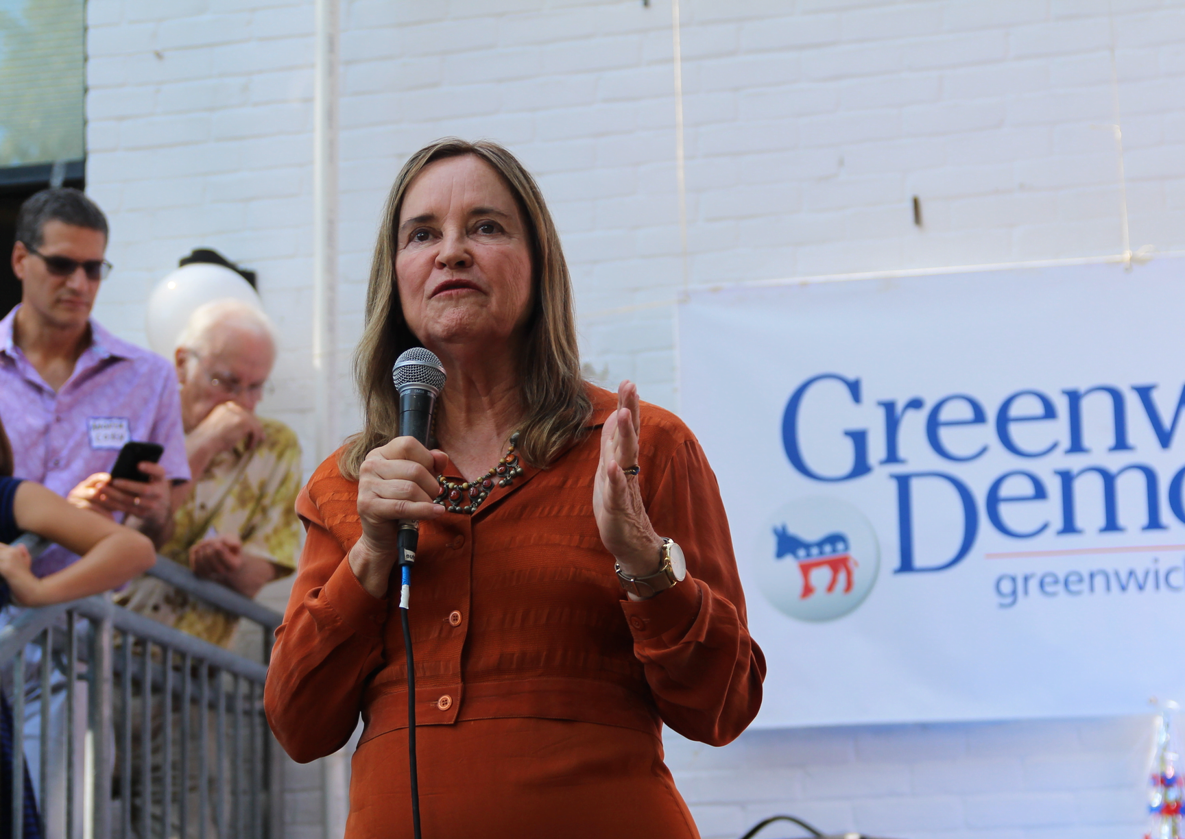 Connecticut Secretary of State, Democrat Denise Merrill addressed Greenwich Democrats at Greenwich Botanical Center. Sept 15, 2019 Photo: Leslie Yager