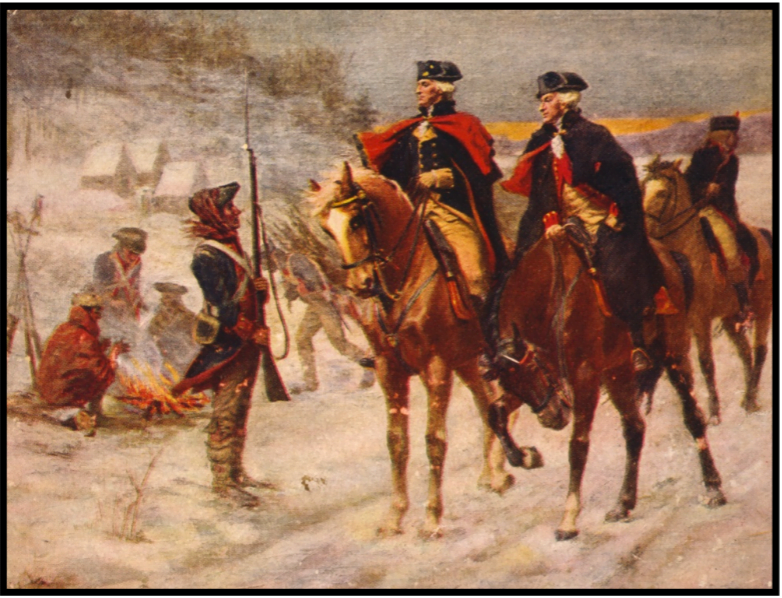 Washington and Lafayette at Valley Forge, by John Ward Dunsmore circa 1907 it was here at Valley forge where Lafayette was initiated into the Order of Ancient, Free &amp; Accepted Masons.