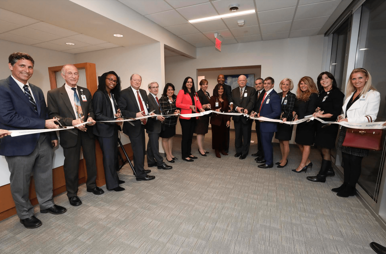 The mood was festive as leaders from Yale New Haven Health cut the ribbon at the new West Putnam Medical Center at 500 West Putnam Ave. in Greenwich, which includes a variety of outpatient services provided by Greenwich Hospital, Yale New Haven Health Heart and Vascular Center, Yale Medicine and Northeast Medical Group. Contributed photo