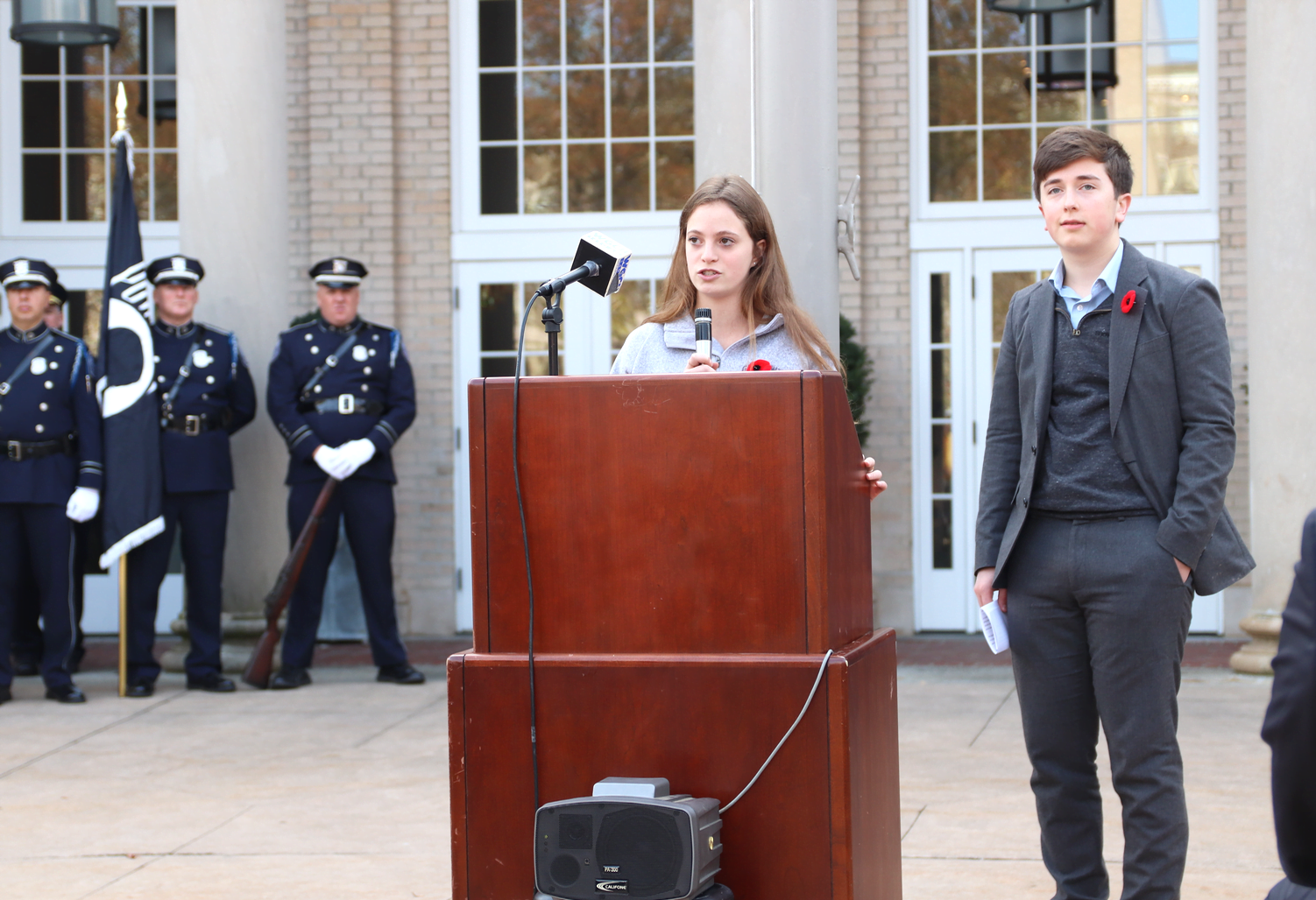 American Legion Young Persons of the Year Izzy Kalb from Greenwich Academy and Toby Hirsh from Greenwich High School. Nov 11, 2019 Photo: Leslie Yager