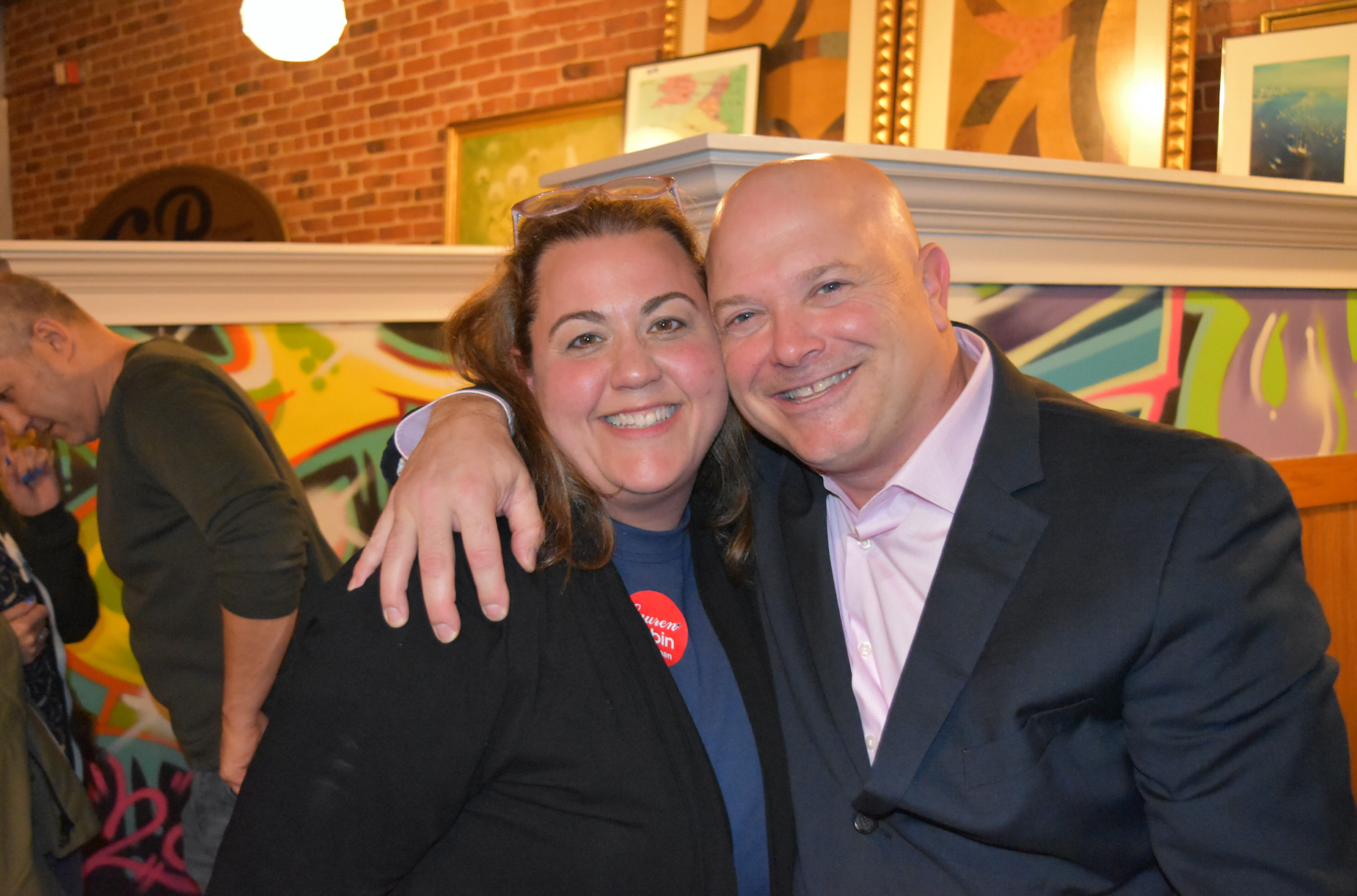 Jackie Budkins and Mike Bocchino celebrated Republican victories at the Teen Center. Nov 5, 2019 Photo: Heather Brown